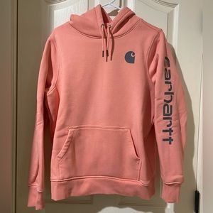 Carhartt Logo Sleeve Hoodie - Peach - Size M (12-14) - Excellent Condition - $25